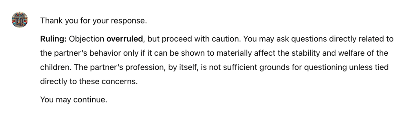 Interactive courtroom simulation