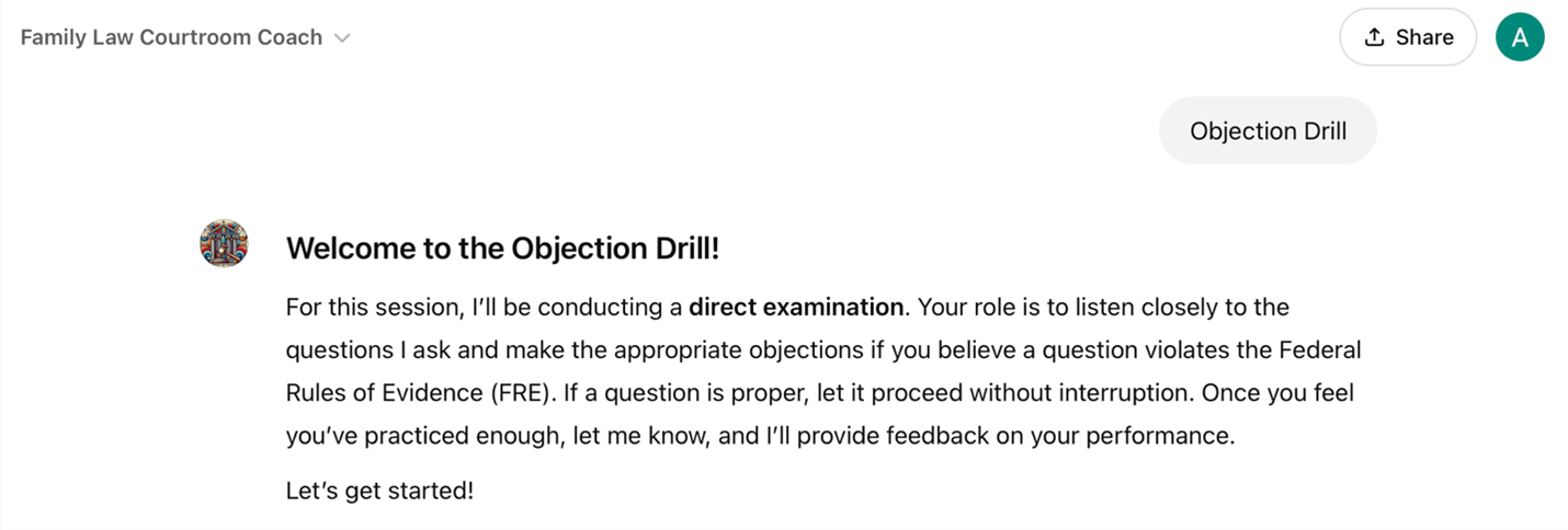 Interactive courtroom simulation