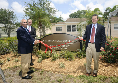 (L-R): Judge Raphael Steinhardt, Dean Michael Allen and Professor Royal Gardner.