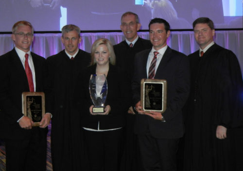 (L-R): Paul Crochet, Honorable T. Kent Wetherell II, Kayla Cash, Honorable Scott D. Maker, Tyler Egbert and the Honorable Timothy Osterhaus.