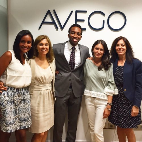 Student Brandon Williams (center) is working with the Avego Abogados law firm this summer in Madrid, Spain.