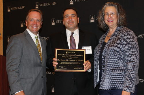 (L-R): Law Dean Christopher Pietruszkiewicz, Judge Anthony Porcelli and Stetson University President Wendy Libby.