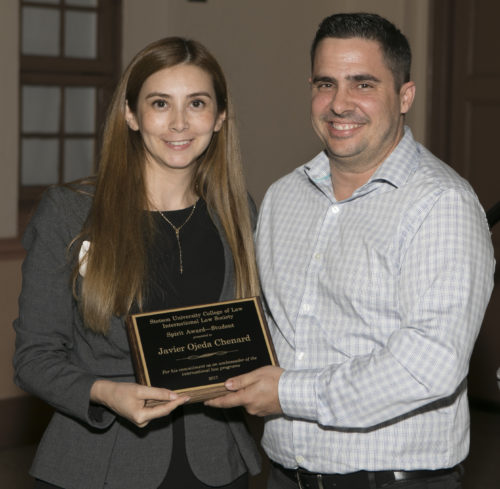 (L-R): Natalia C. Reyna Forero with alumnus Javier Ojeda Chenard.