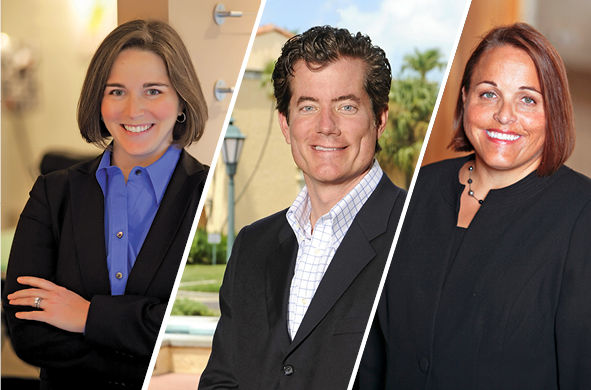 The headshots of professors Anne Mullins, Joseph Morrissey, and Kirsten Davis