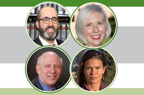 A collection of four headshots of Stetson Law faculty members