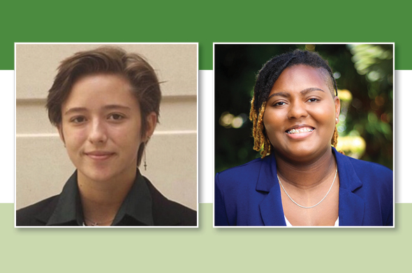 Two headshots of students selceted for a special fellowship program