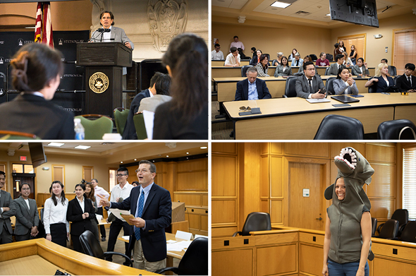A collage of images taken at the International Environmental Moot Court Competition finals