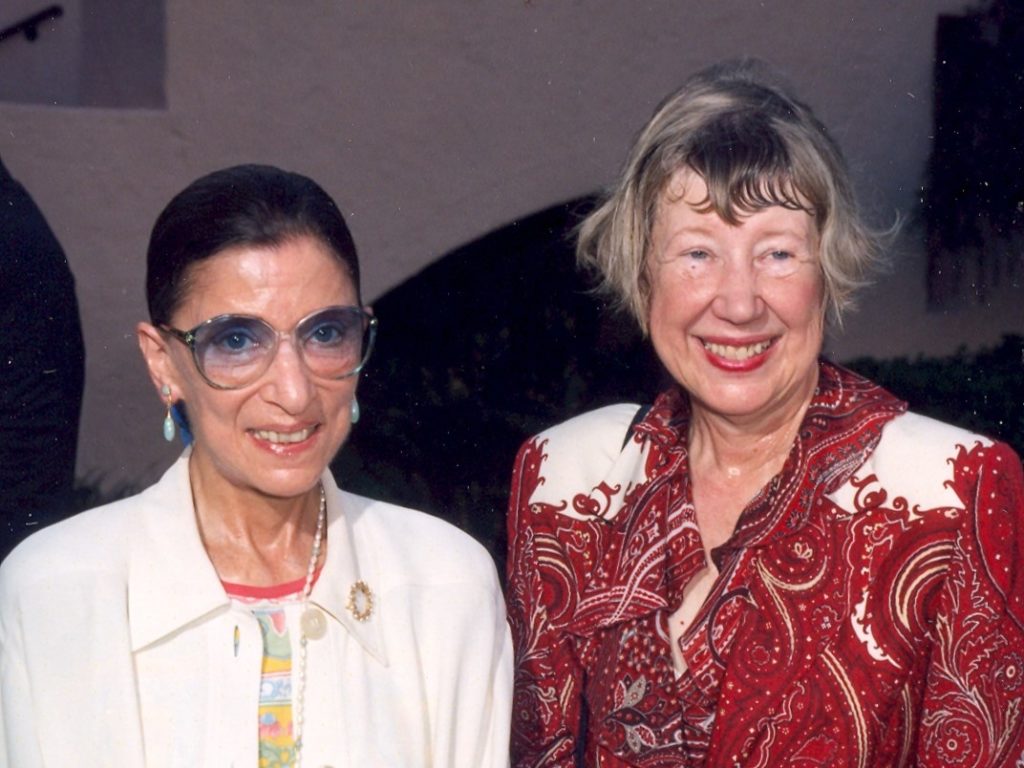 U.S. Supreme Court Justice Ruth Bader Ginsburg stands next to Dean Emerita Lizabeth A. Moody.