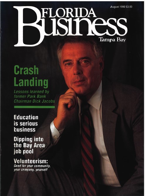 A magazine cover for Florida Business featuring alumnus Dick Jacobs in 1990.