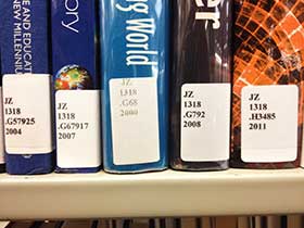 Book Spines with Call Numbers