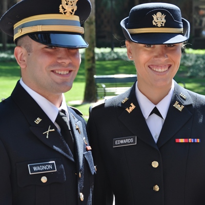 Ethan Wagnon and Caitlyn Edwards commissioned as 2nd lieutenants