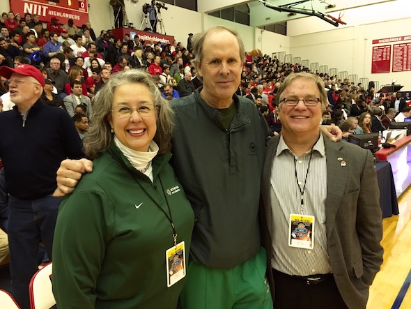 (L to R): President Wendy Libby, Ken Persson '77 and Jeff Altier at A-Sun quarter-final against NJIT.
