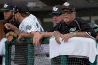 Stetson's Pete Dunn in the dugout
