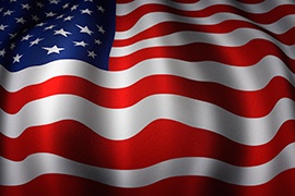 Illustration of the waving flag of the United States.