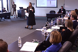 Stetson professor Catherine Cameron teaching to classroom of students at the Legal Writing Academy in 2015.
