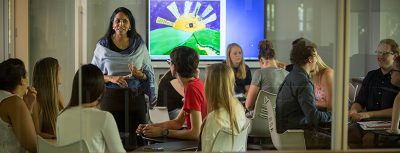 Professor Rajni Shankar-Brown, Ph.D., leads a class in discussion.