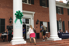 Green bow on Carlton Union Building