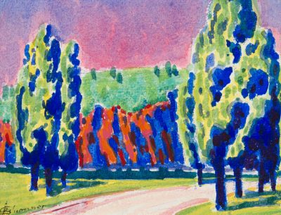 Untitled, c. 1910-15, watercolor on paper, by Oscar Bluemner,