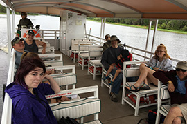 Stetson students on boat on St. Johns River