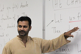 Hari Pulapaka in a math class at Stetson