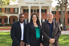The three chaplains stand in front of the Carlton Union Building