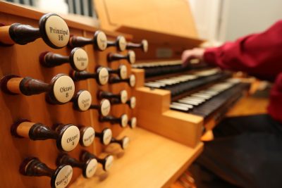 Stops on the organ console