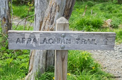 Appalachian Trail sign made of old wood