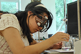 Student works in a chemistry lab