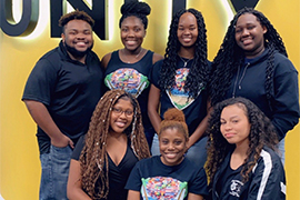 Group shot of seven members of the Caribbean Student Association
