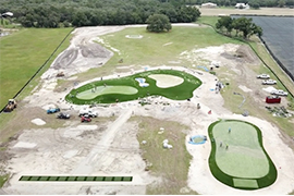 an aerial of a golf course under construction