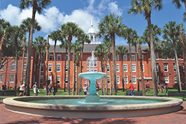 holler fountain in palm court with elizabeth Hall in the background