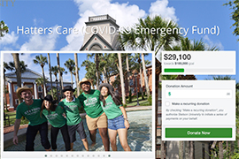 screengrab of fundraising site 2020