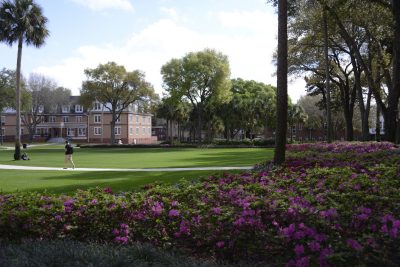 The Stetson Green in bloom with azaleas