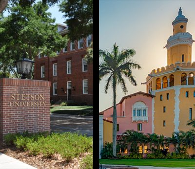 montage of campus shot from DeLand and College of Law
