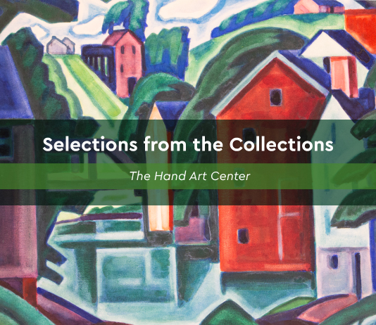graphic with "Selections from the Collections" over a painting by Oscar Bluemner