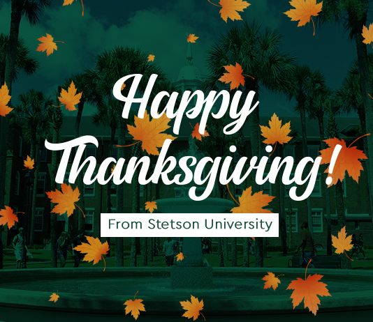 graphic that says, Happy Thanksgiving from Stetson University