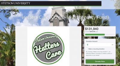 Screenshot of Hatters Care fundraising website