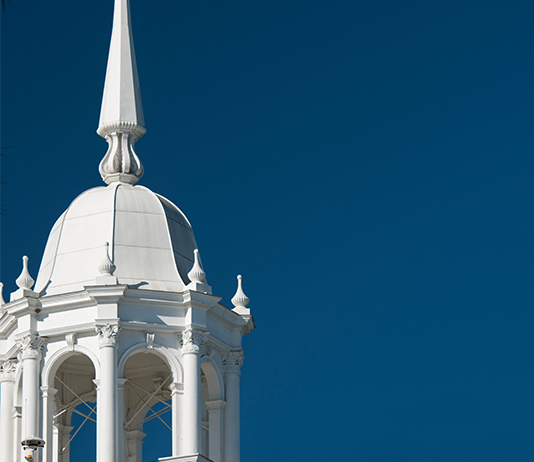 White cupola atop Elizabeth Hall