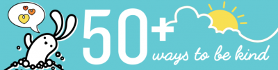 graphic that says 50 Ways to Be Kind