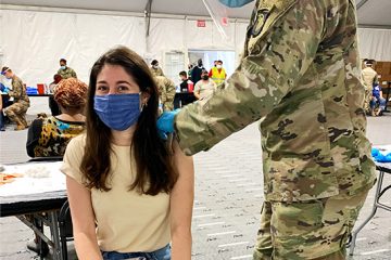 Student receives a vaccine at FEMA site in Orlando