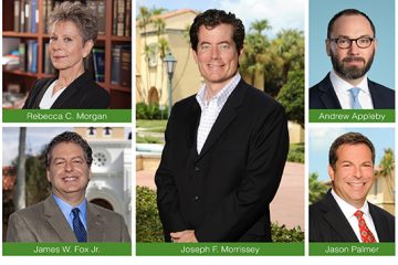 A montage of five Law faculty portraits
