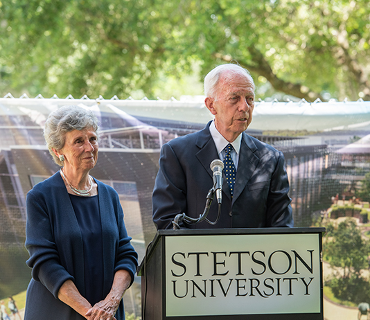 Cici and Hyatt Brown speak at the groundbreaking.