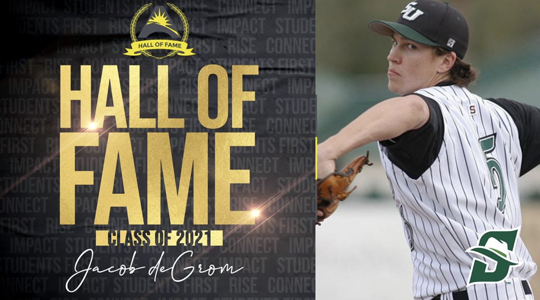 graphic of Jacob deGrom and ASUN Hall of Fame