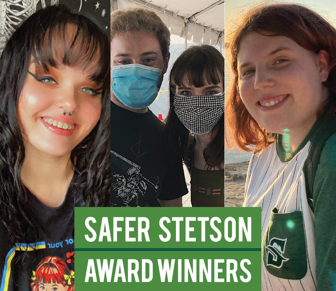 Montage of three photos with text that says Safer Stetson Award winners