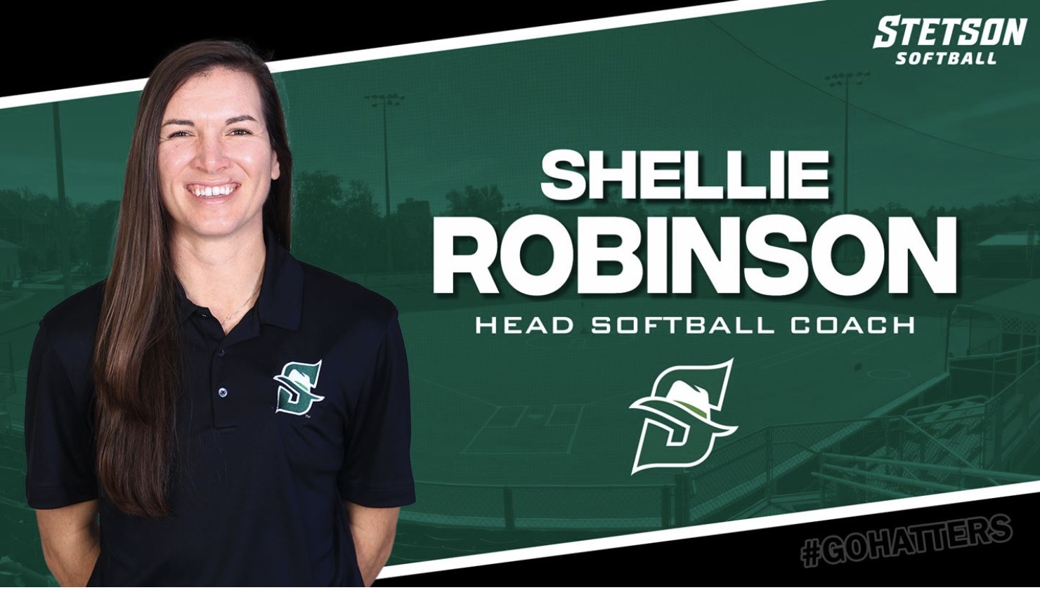 Graphic with a picture of Shellie Robinson and her name as new head softball coach