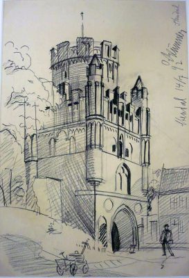a sketch of a 1892 building.