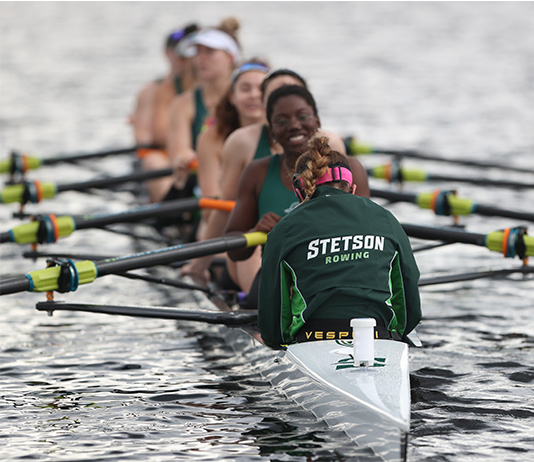 Women's rowing team on the water