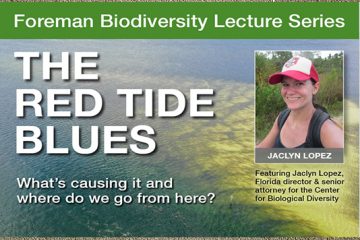 poster for biodiversity lecture at Stetson College of Law