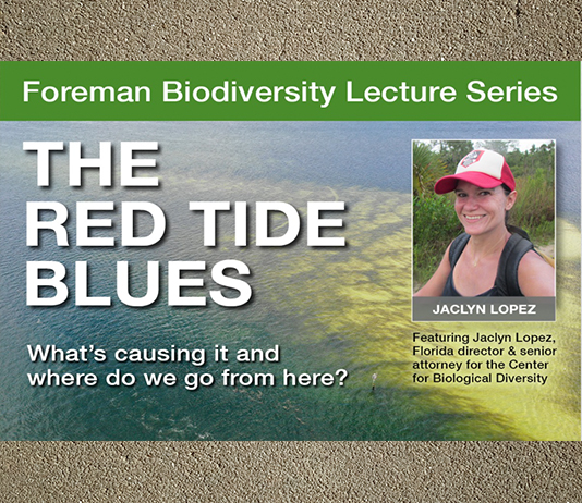 poster for biodiversity lecture at Stetson College of Law