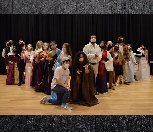 group shot of actors on stage for Stetson Opera Theatre
